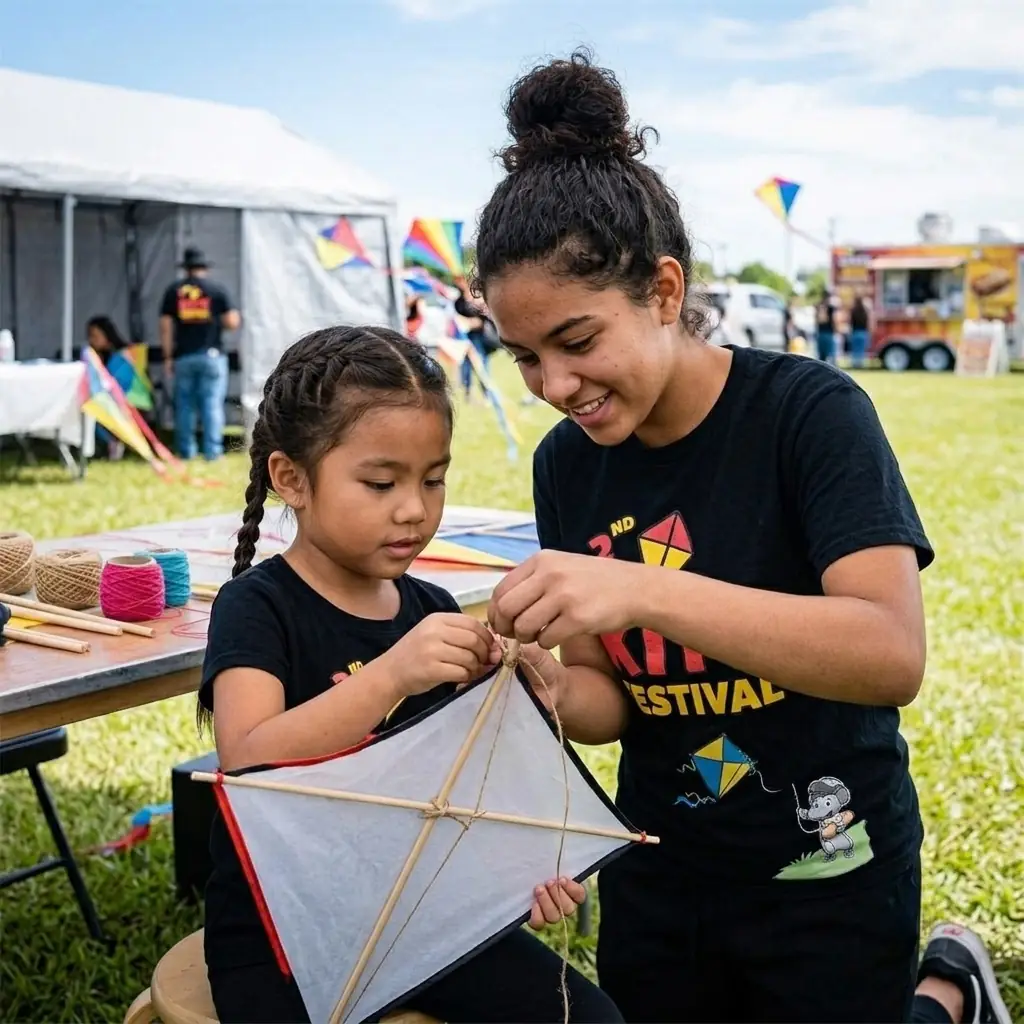 ninos y colaboradores en el Utah kite festival